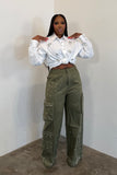 The Starlight Cargo Jeans  (Olive)
