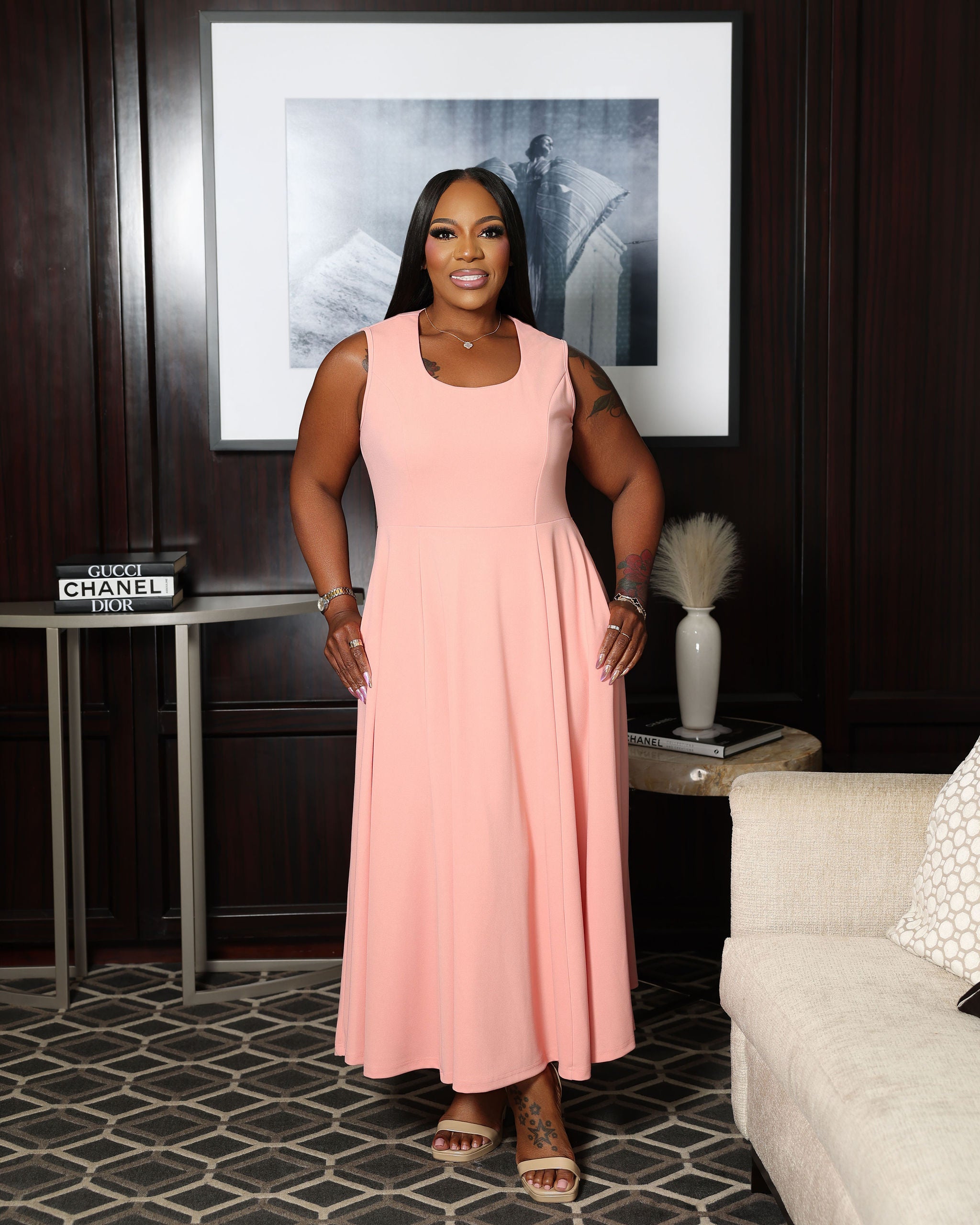 The Poise Dress (I'MarE Exclusive) (Pink)