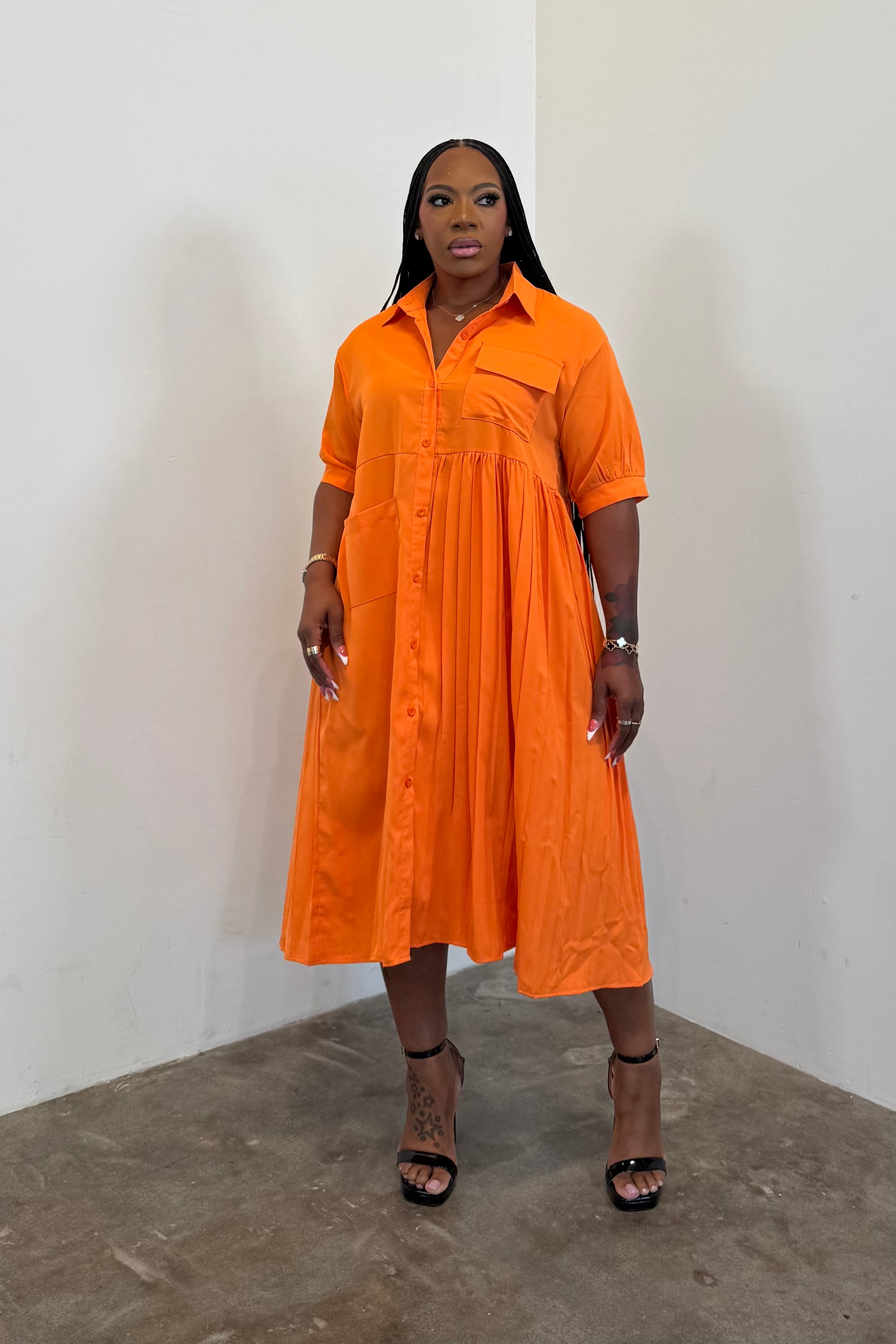 Pleats Please Dress (Orange) 5561