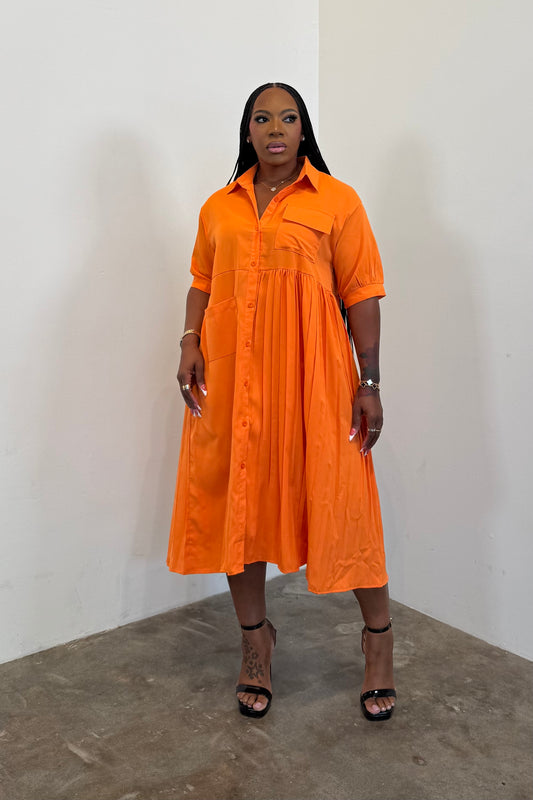 Pleats Please Dress (Orange) 5561