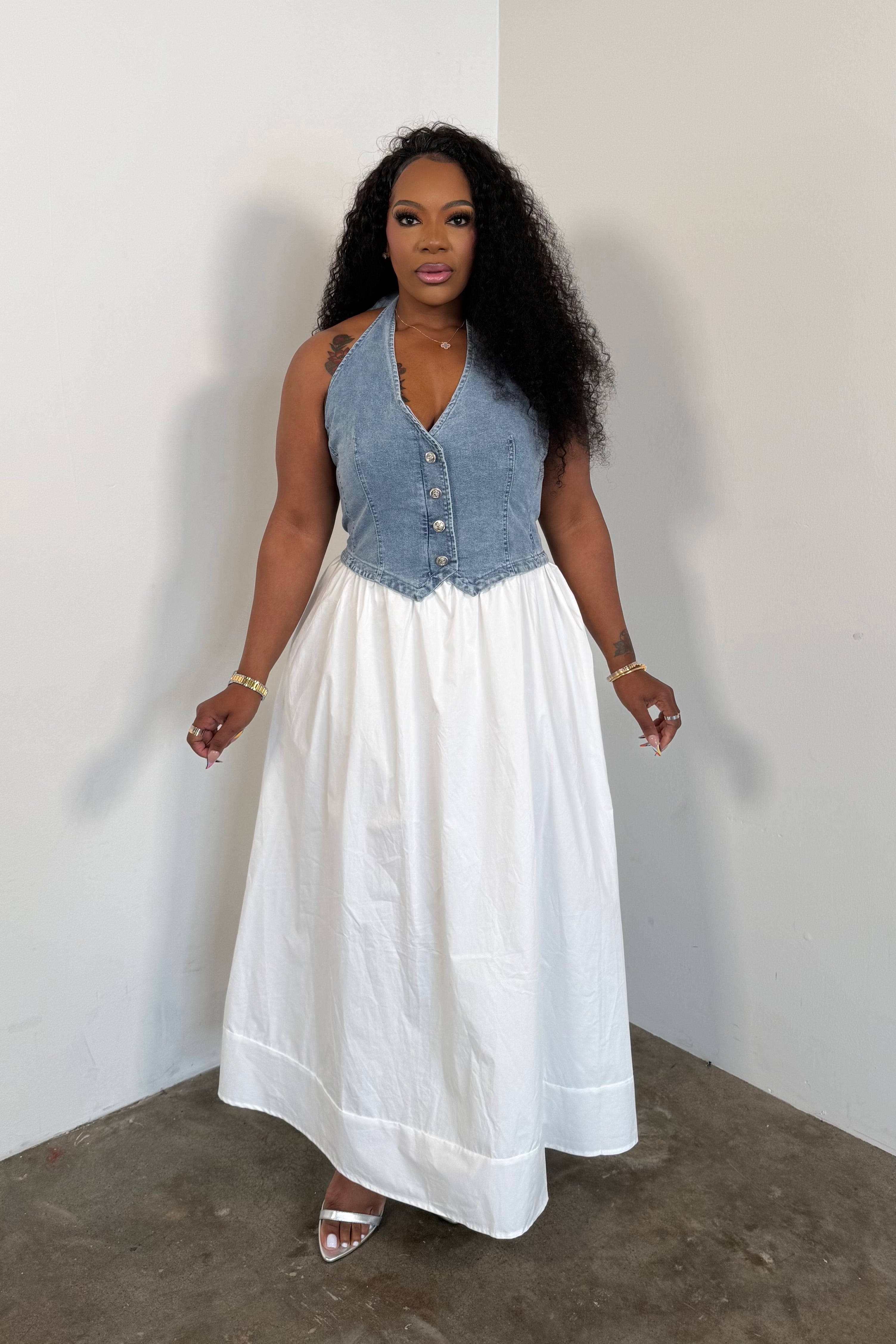 The Denim Top Dress I'MarE Boutique The Denim Top Dress I'MarE Boutique
