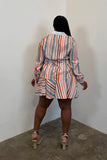 Coastal Club Skirt Set (Green, Red, Brown Pinstripe)