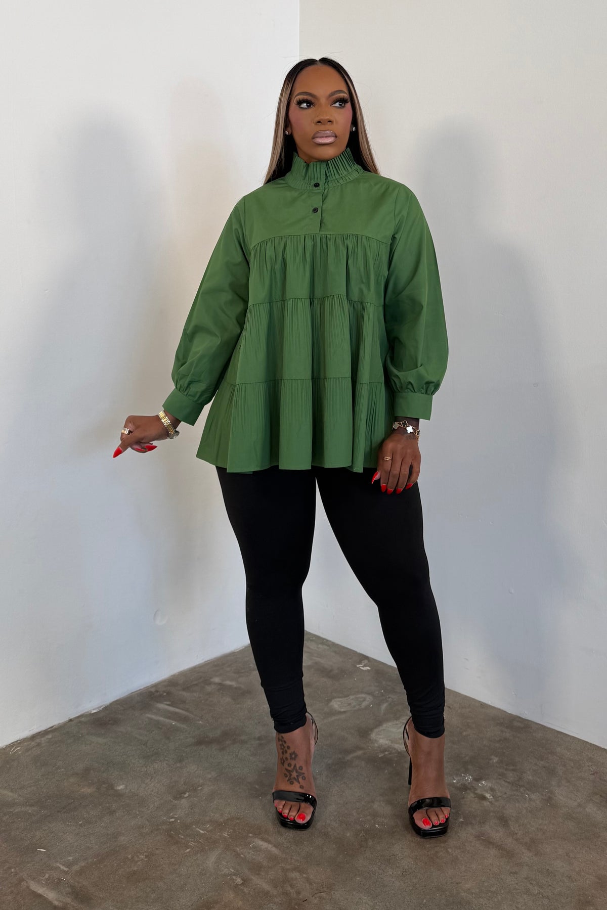 Tiers of Grace Top (Green) 5734