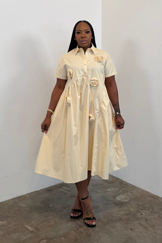 Petals In Bloom Dress 5572 (Beige)
