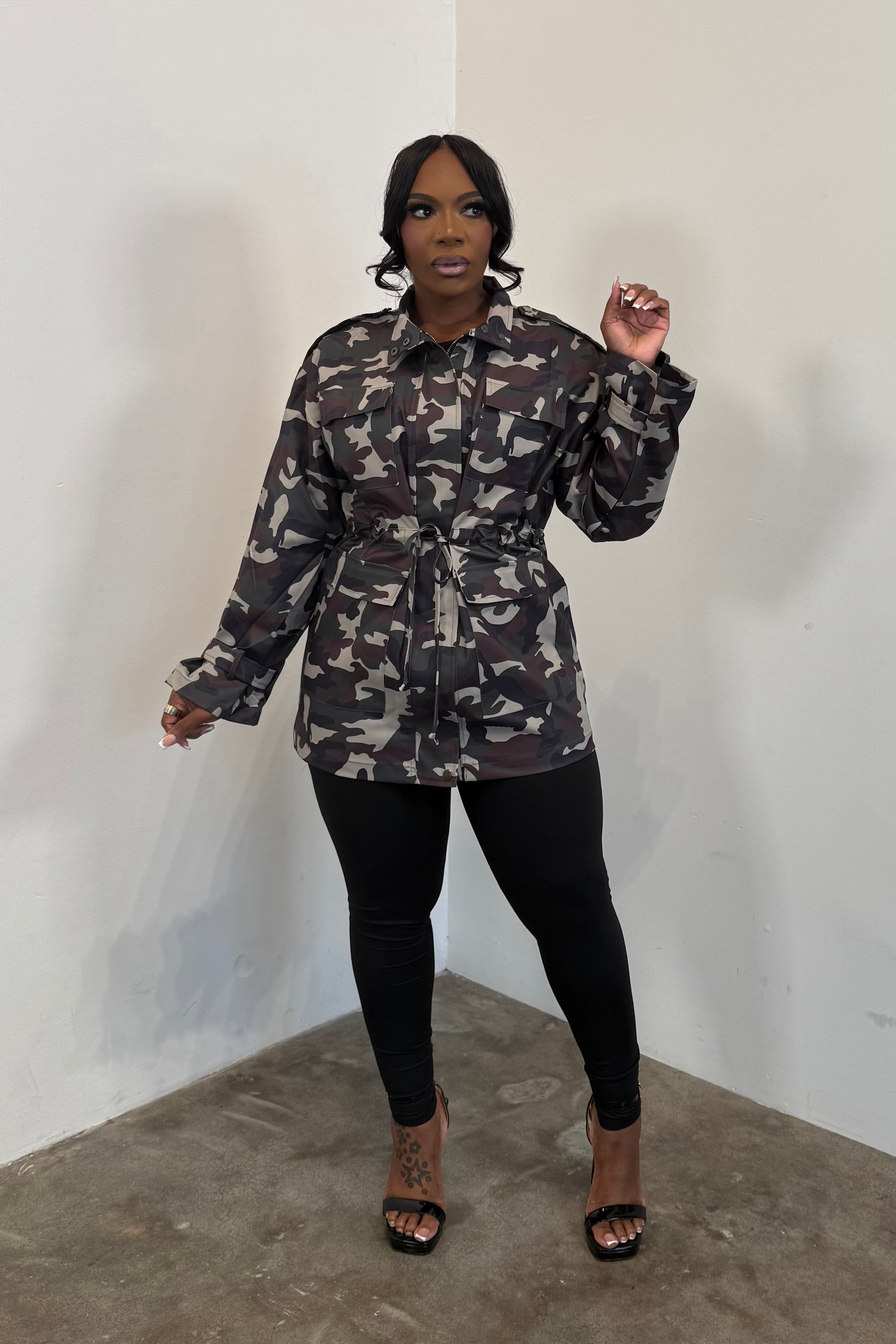 Belted Utility Jacket (Camo)