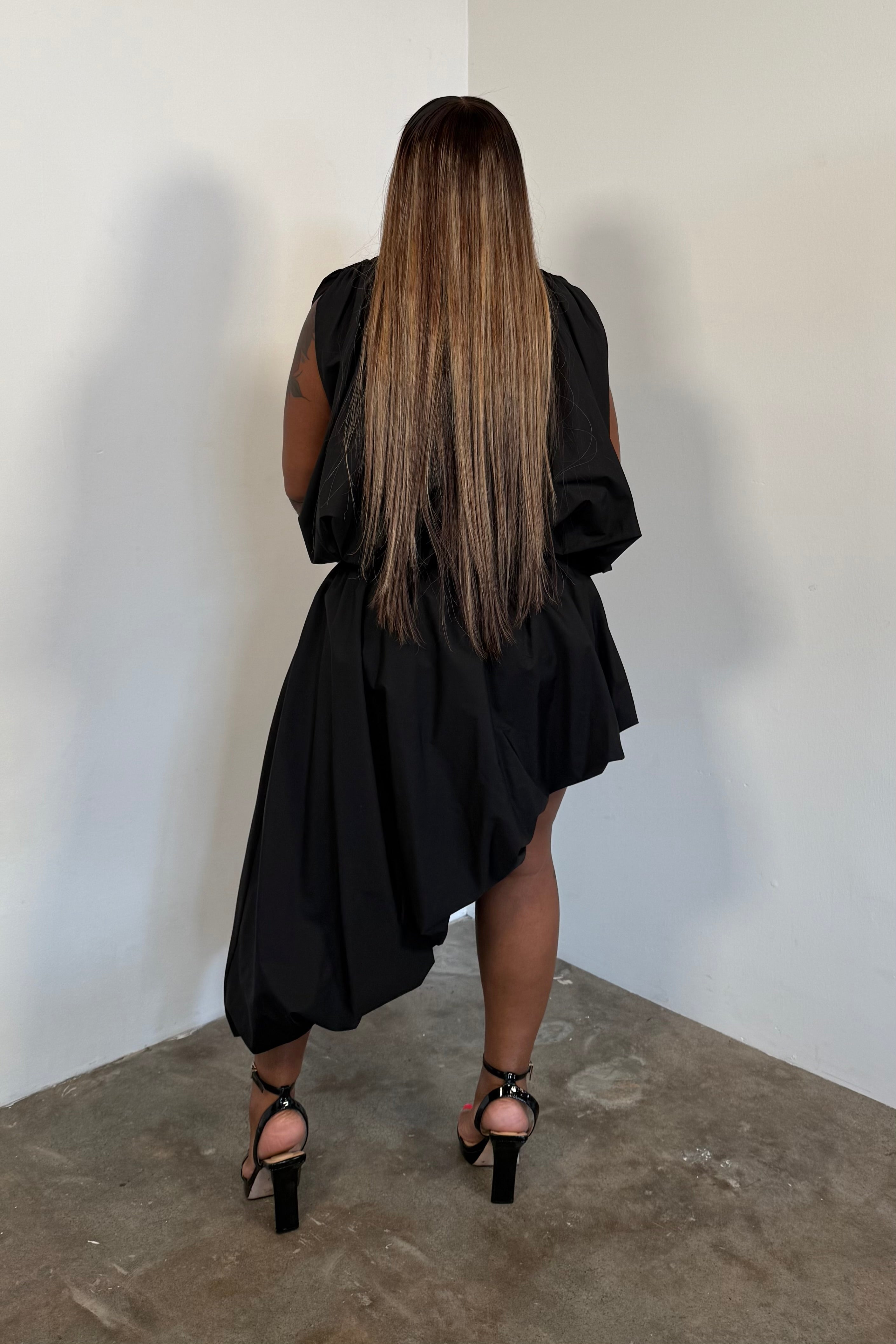 Draped In Grace Skirt Set (Black)