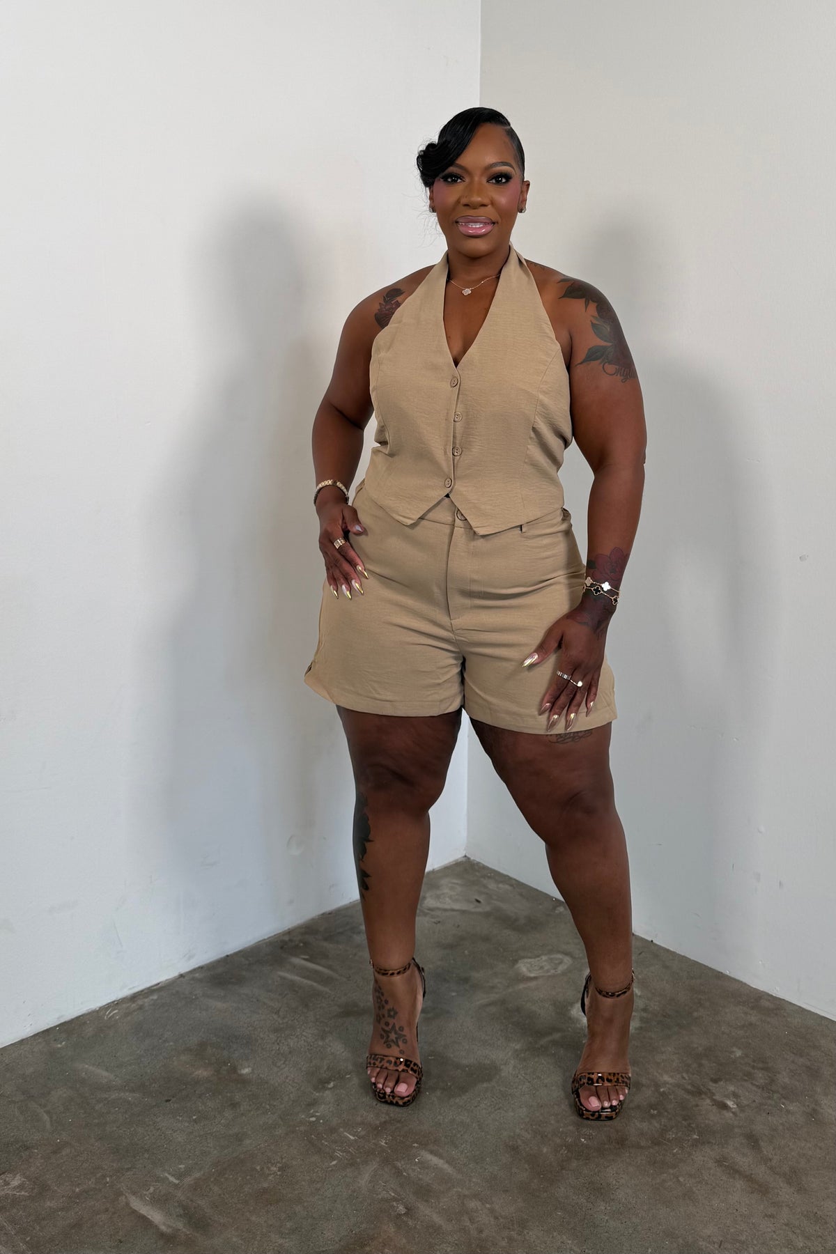 Summer Edit Shorts Set (Taupe)