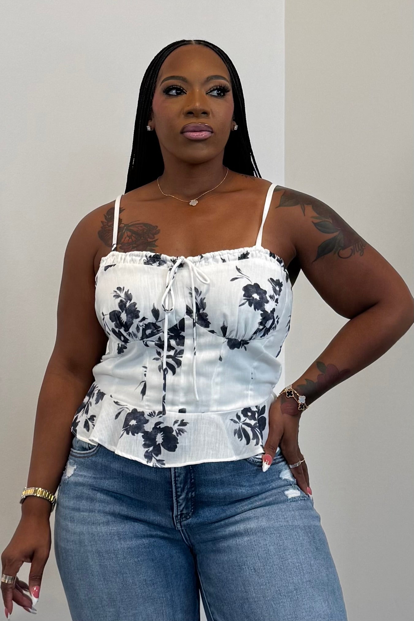 Sunday Bloom Top (Black)