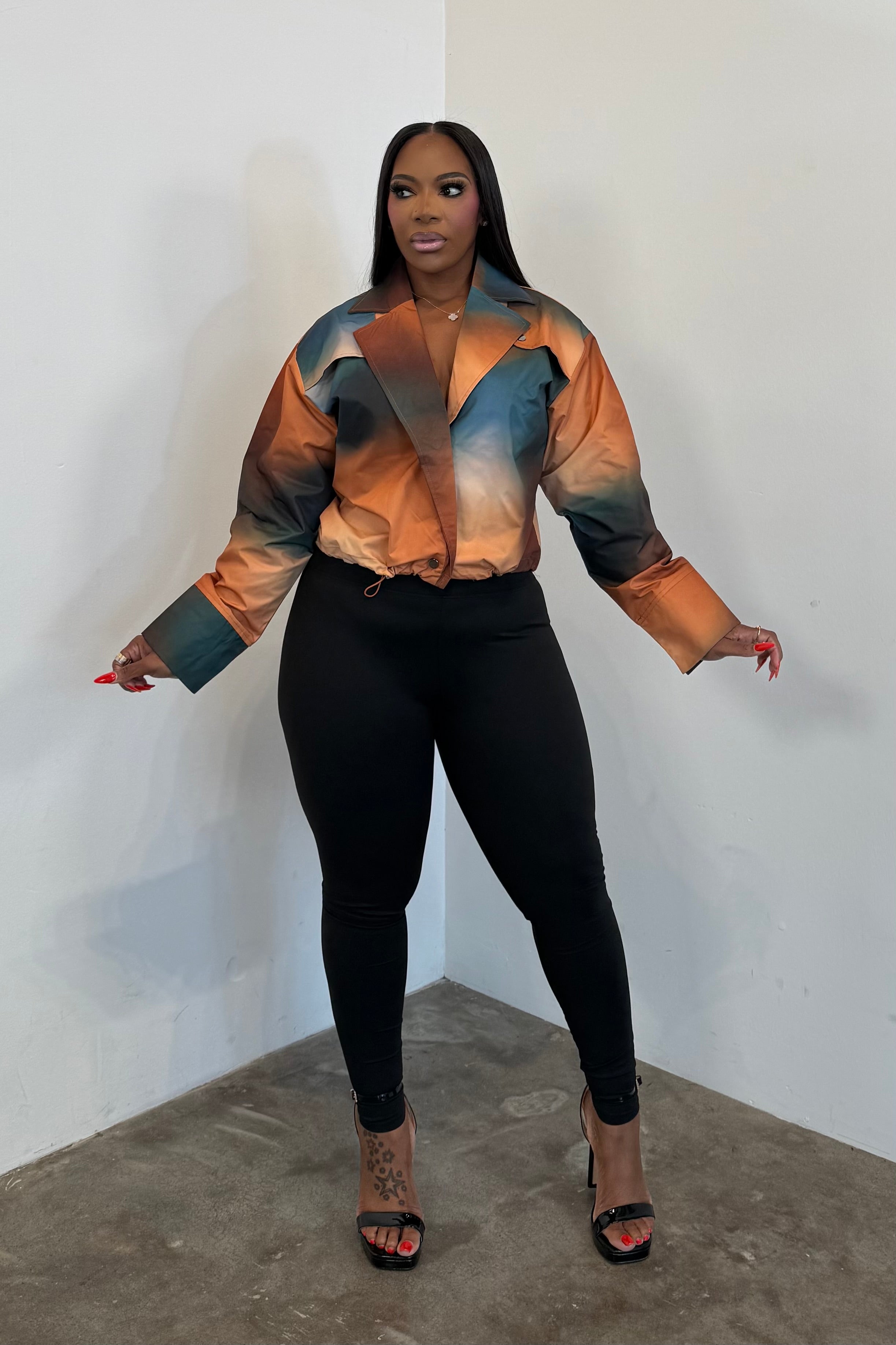 The Blur Bomber Jacket (Brown & Yellow)
