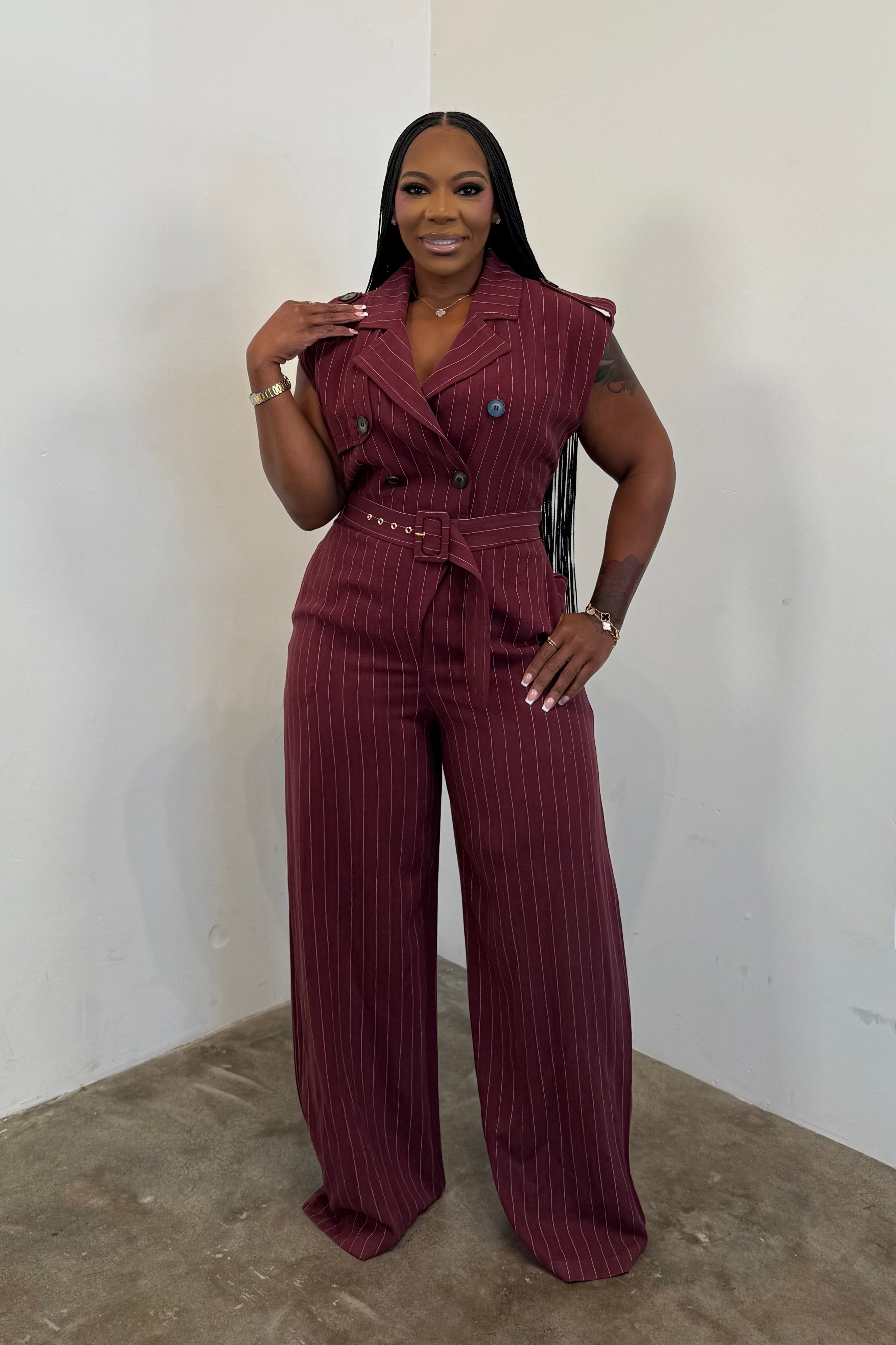 Boss Jumpsuit (Burgundy)