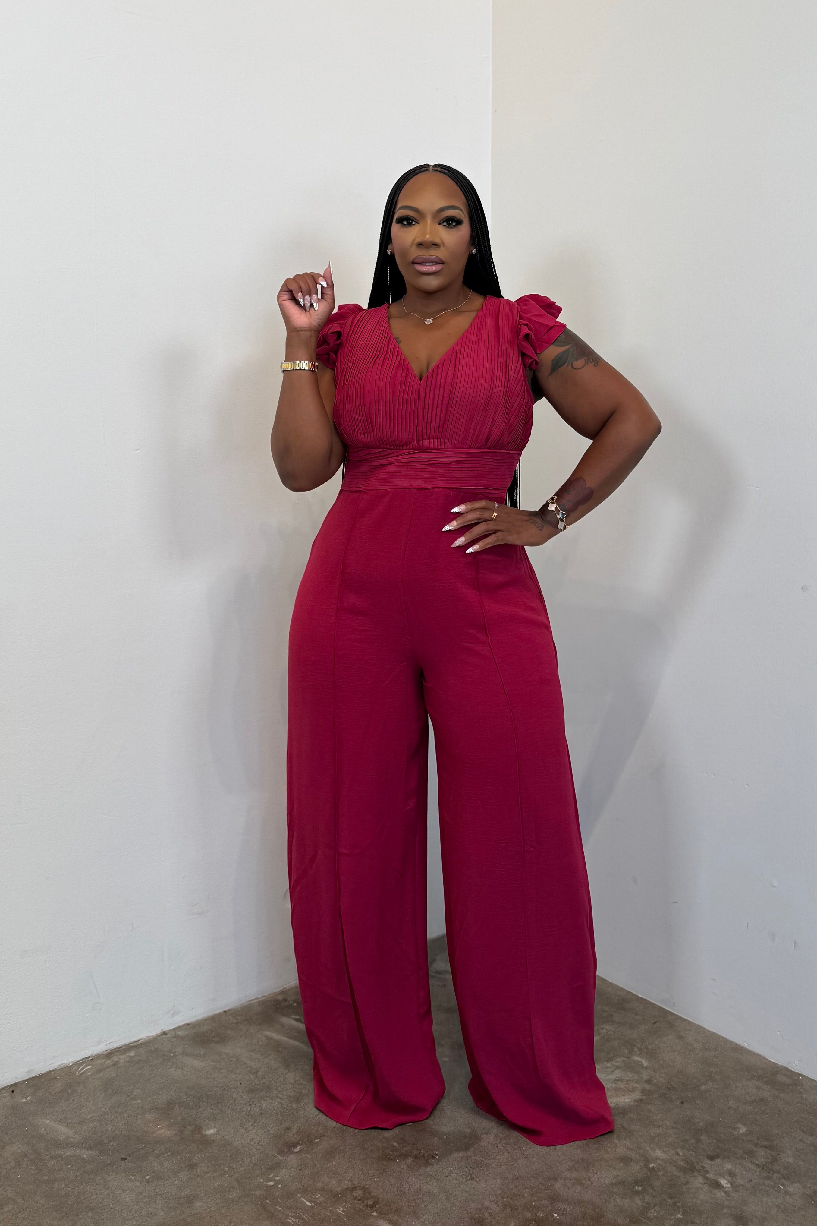 The Confidence Jumpsuit (Berry)