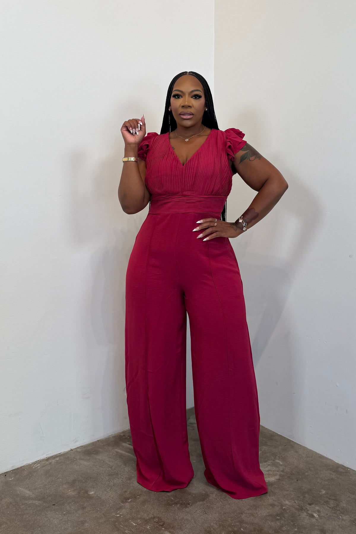 The Confidence Jumpsuit (Berry)