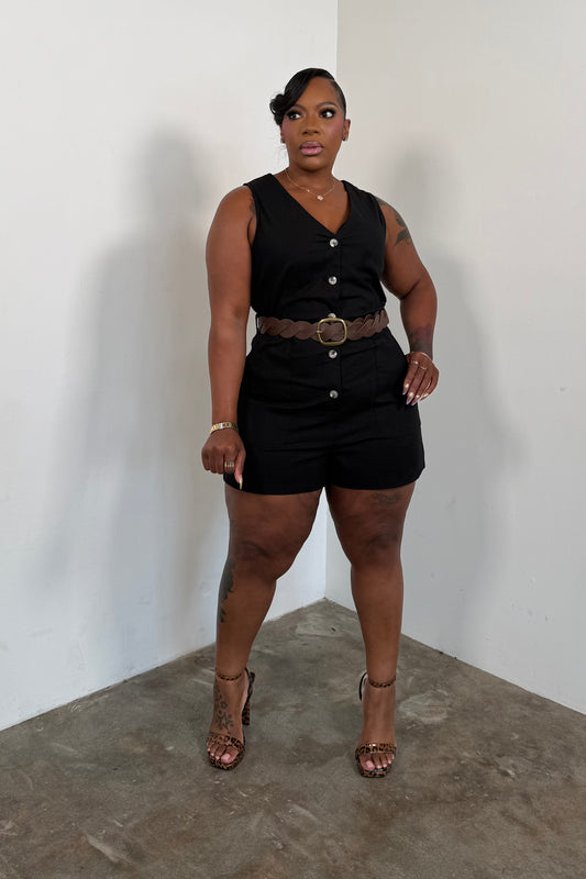 Safari Chic Romper (Black)
