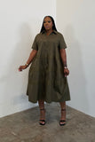 Between The Lines Dress (Olive) 5580