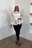 Laced In Elegance Top (White)
