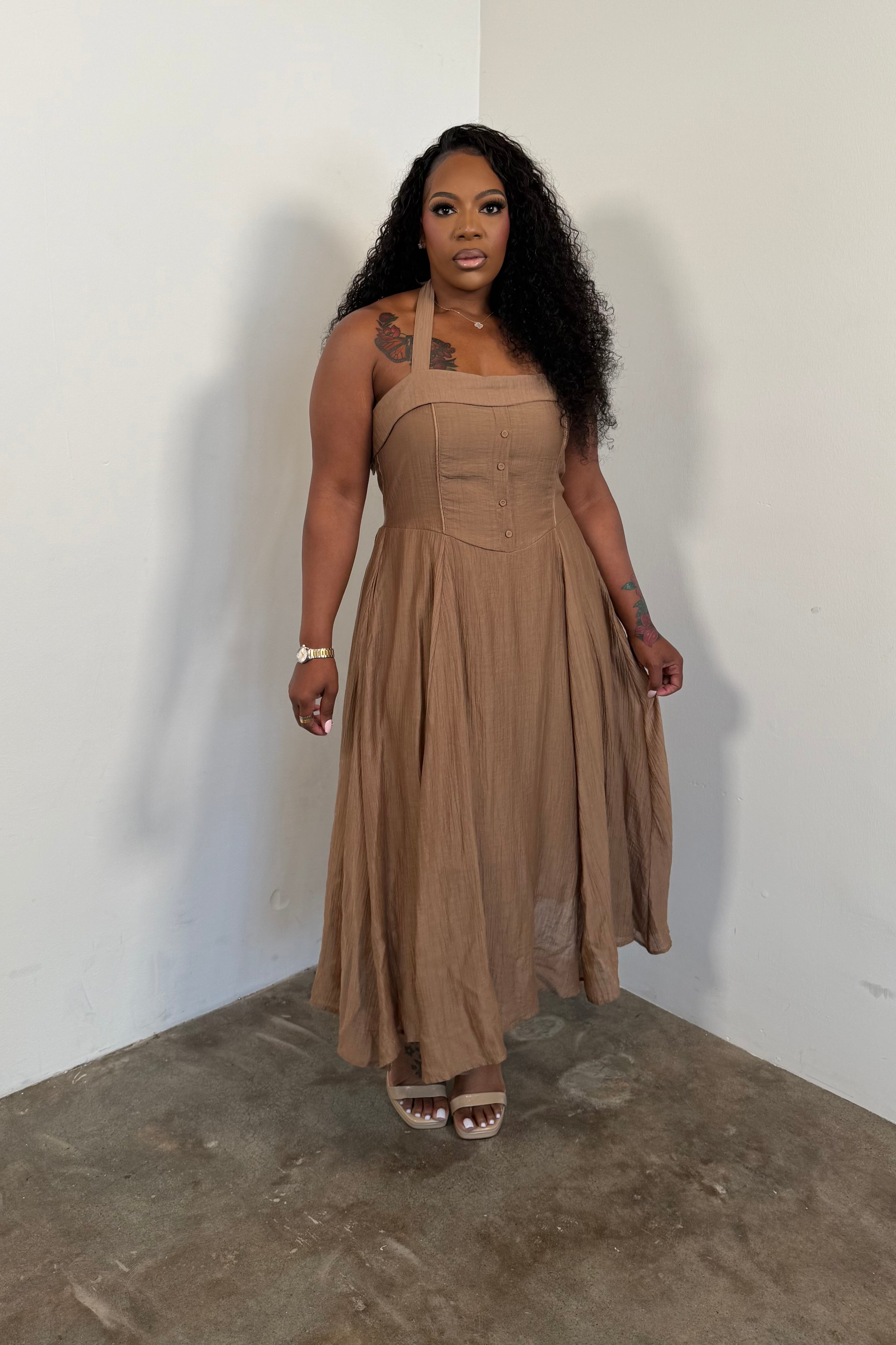 The Coastal Chic Dress (Mocha) I'MarE Boutique The Coastal Chic Dress (Mocha) I'MarE Boutique
