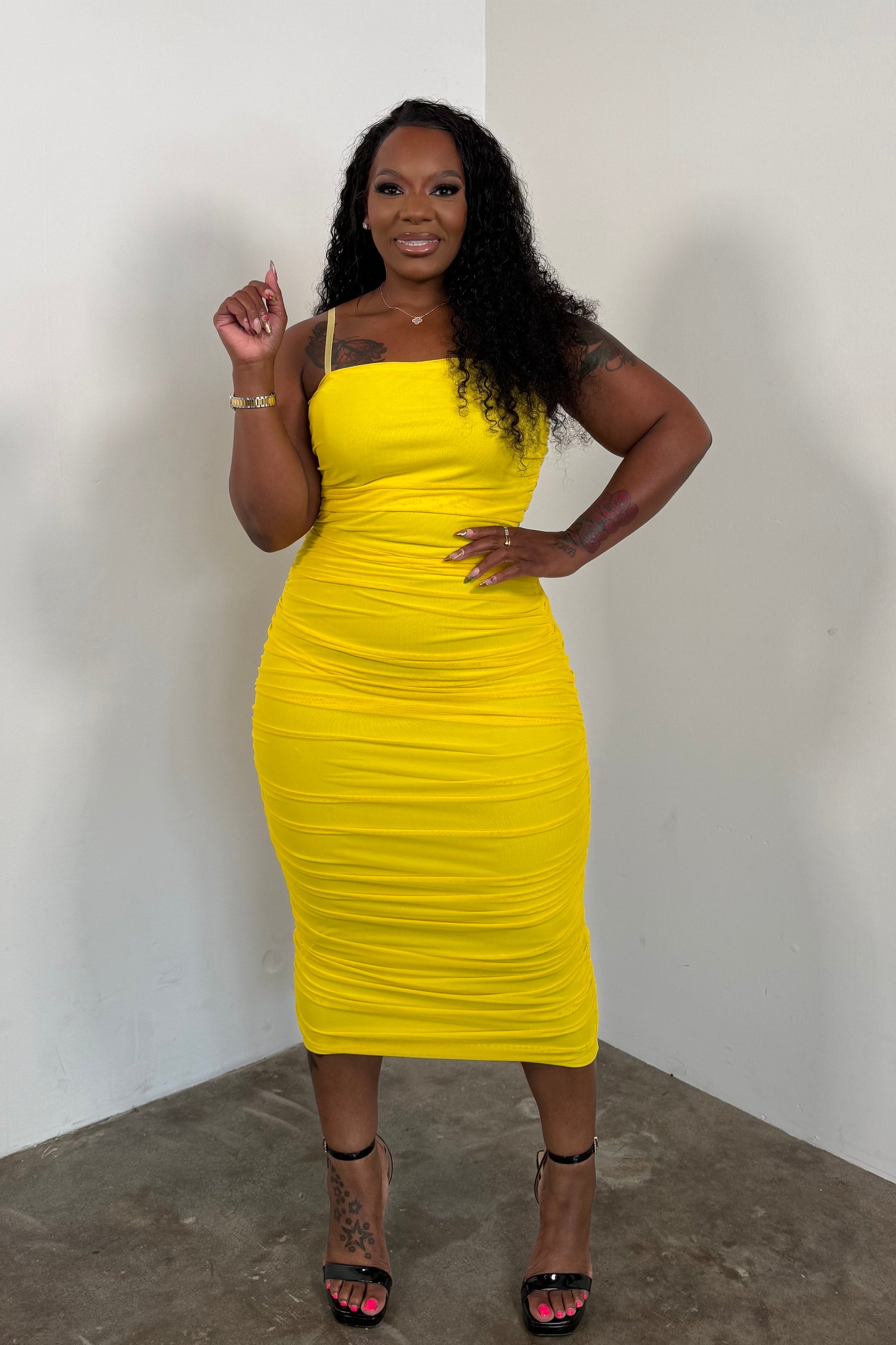 yellow dress near me The Main Attraction Dress (Yellow) – I'MarE Boutique