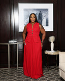 The Power & Poise Skirt Set (I'MarE Exclusive) (Red)