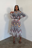 Ripple Effect Skirt Set (Taupe Lines)