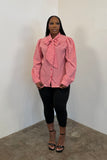 Gingham Bow Top (Red & White)