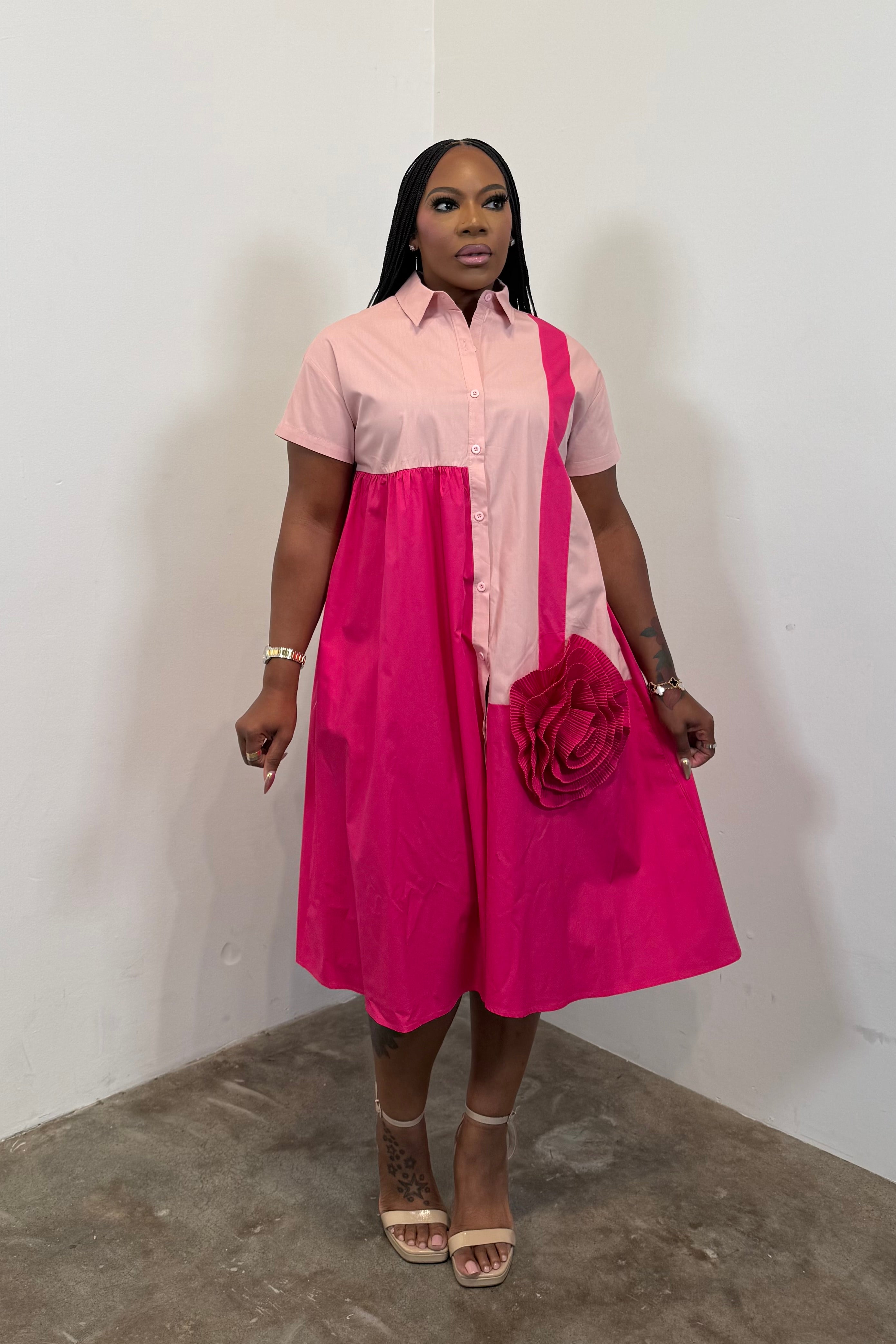 Bloom Statement Dress 5264 (Pink)