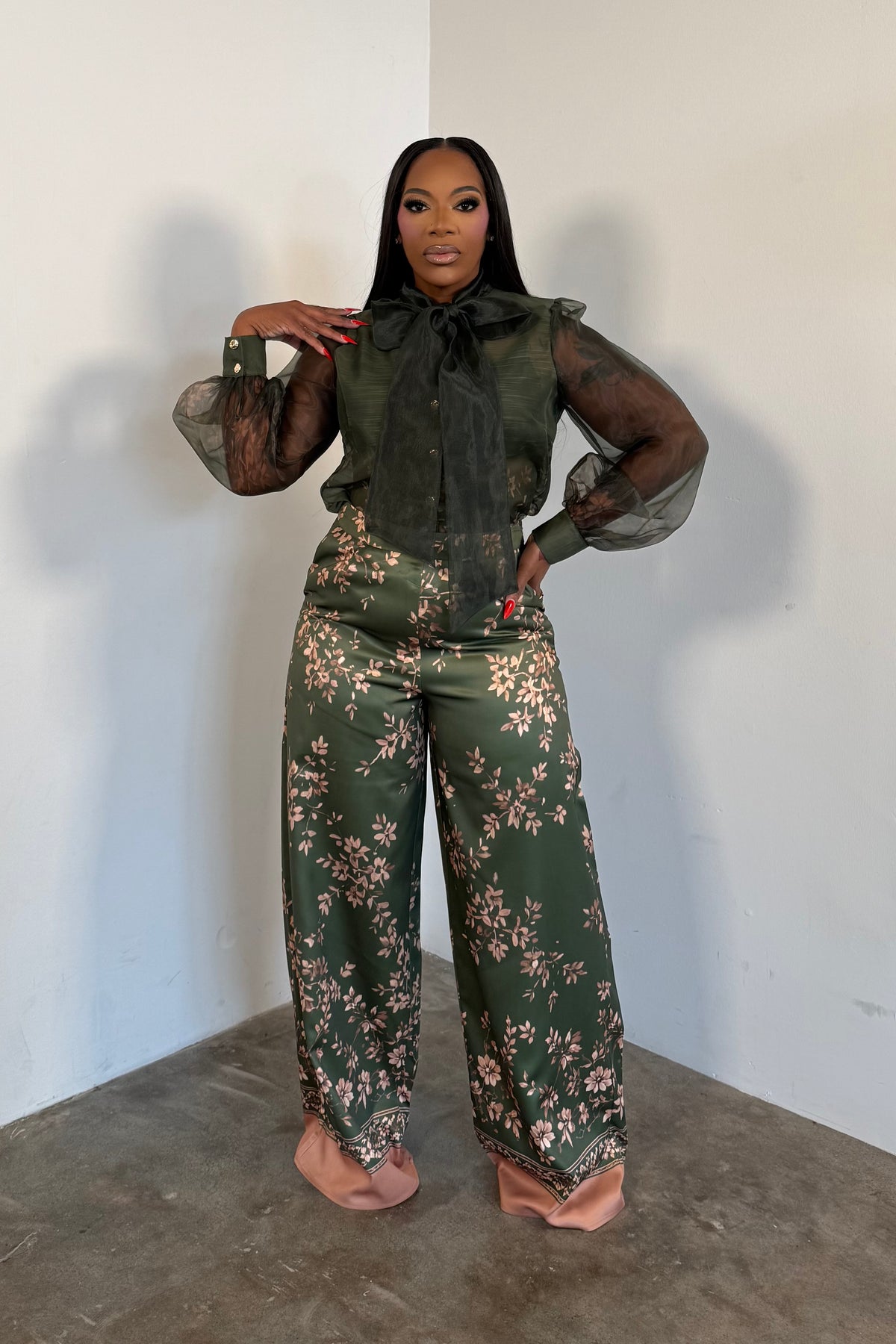 Set The Tone Pants Set (Olive)