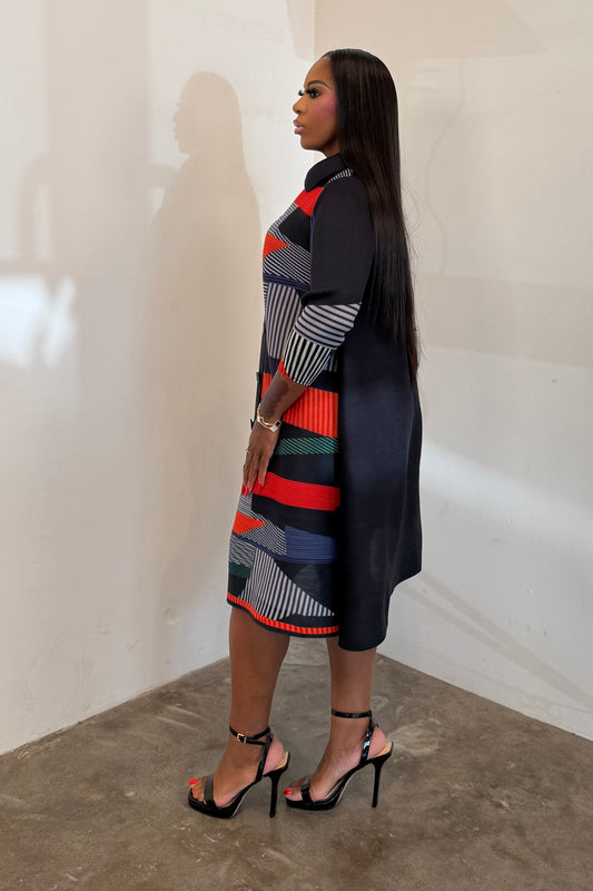 The Colorblock Dress (Red & Black)