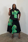 Painted Petals Skirt Set 5582 (Black)