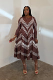 The Zigzag Dress (Brown & White)