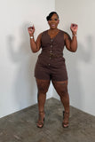 Safari Chic Romper (Brown)