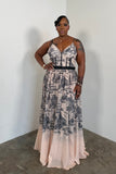 Château Maxi Dress Dress (Taupe & Black)