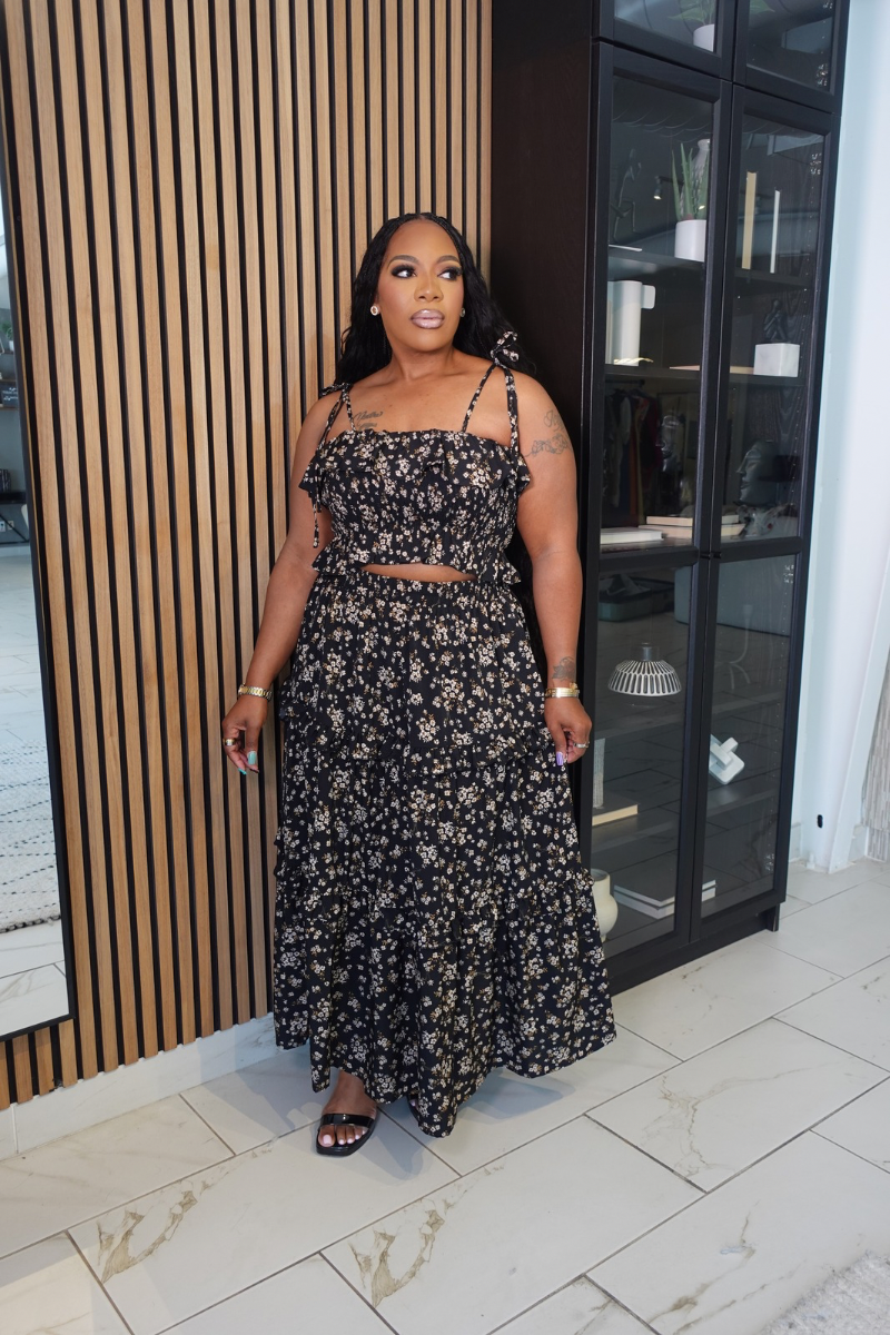 Sundown Stroll 2pc Skirt Set (Green)