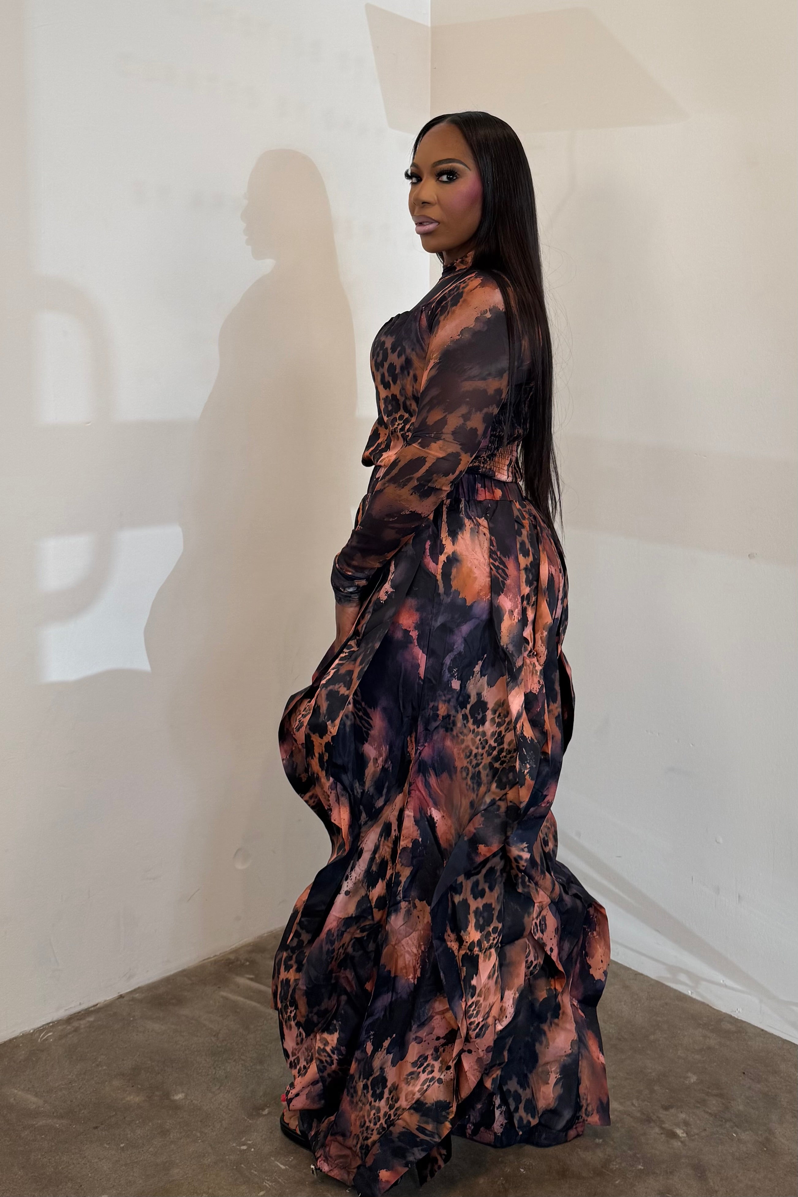 The Origami Jumpsuit & Top (Brown & Purple)