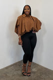 Balloon Blouse (Brown) 5120