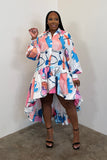 Statement Piece Dress (Pk & Pebble)