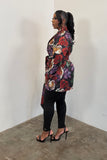 Belted Blazer (Roses)