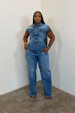 Vest Denim Jumpsuit