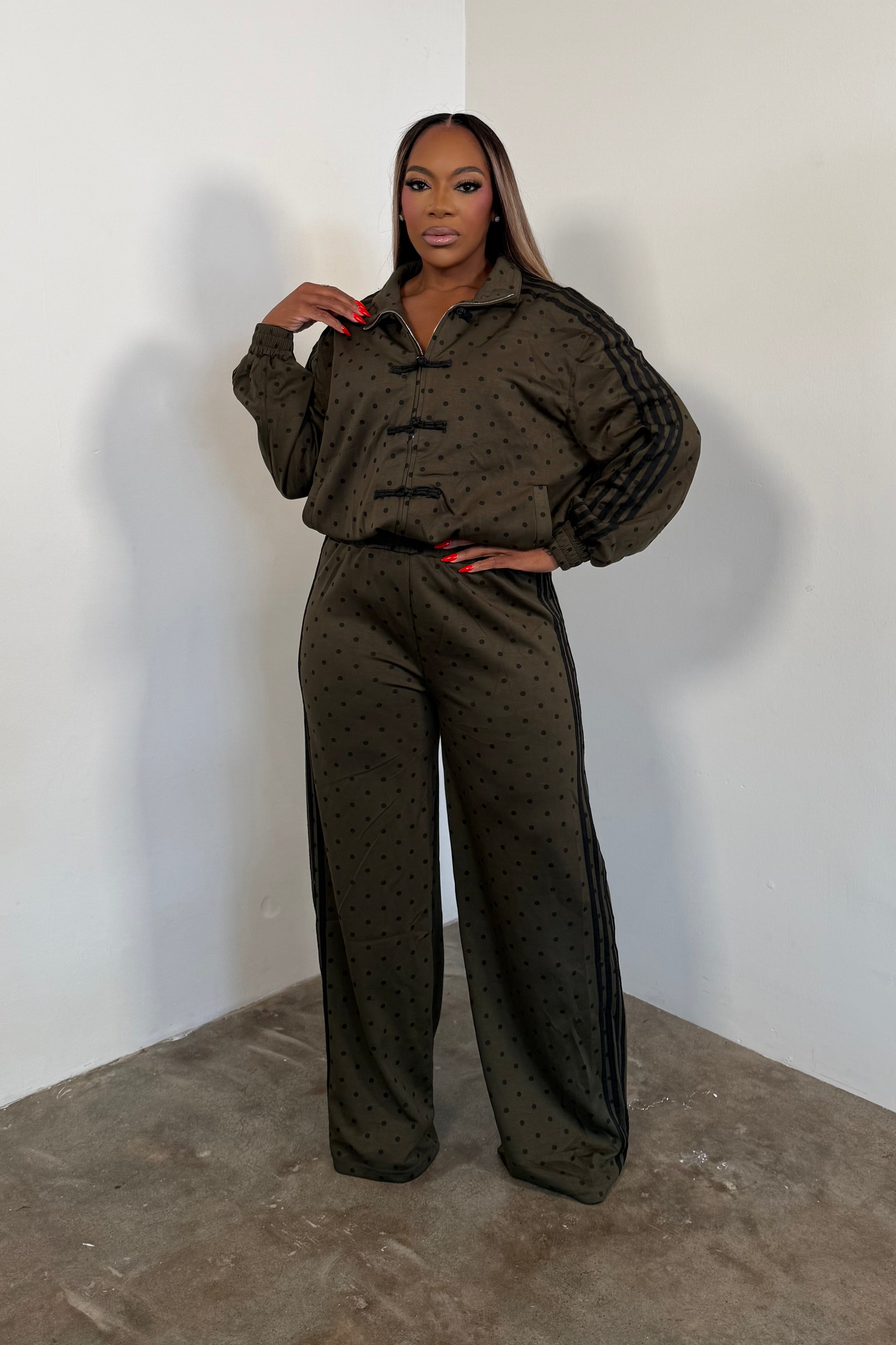 Leisure Class Pants Set  (Olive)