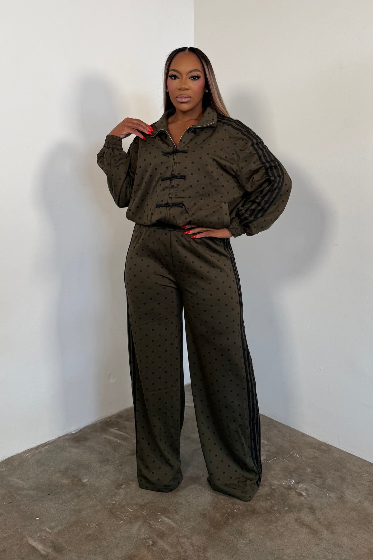 Leisure Class Pants Set  (Olive)