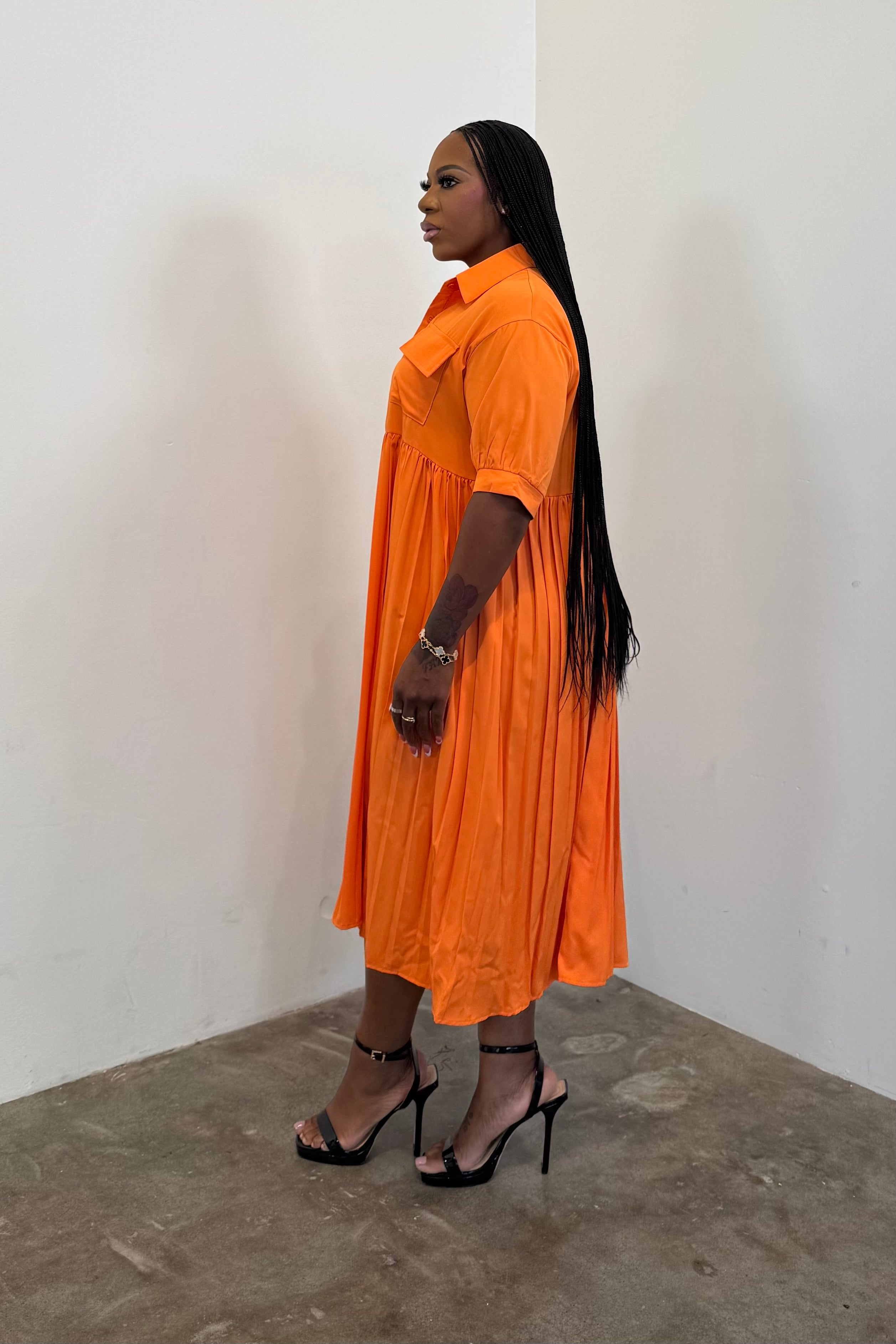 Pleats Please Dress (Orange) 5561
