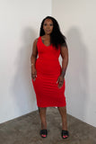 The Go To Midi Dress (Red)