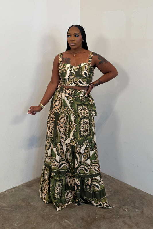 Wanderlust Skirt Set (Olive)