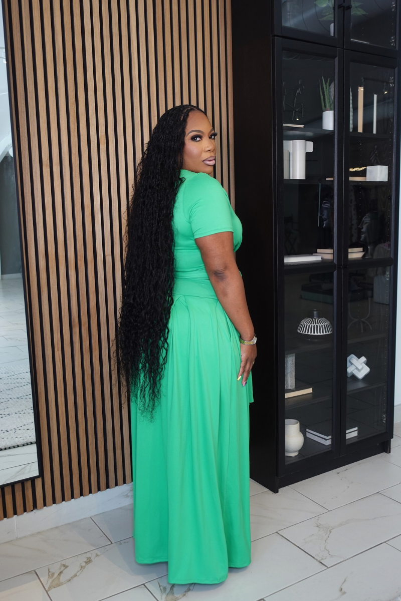 Sundown Stroll 2pc Skirt Set (Green)