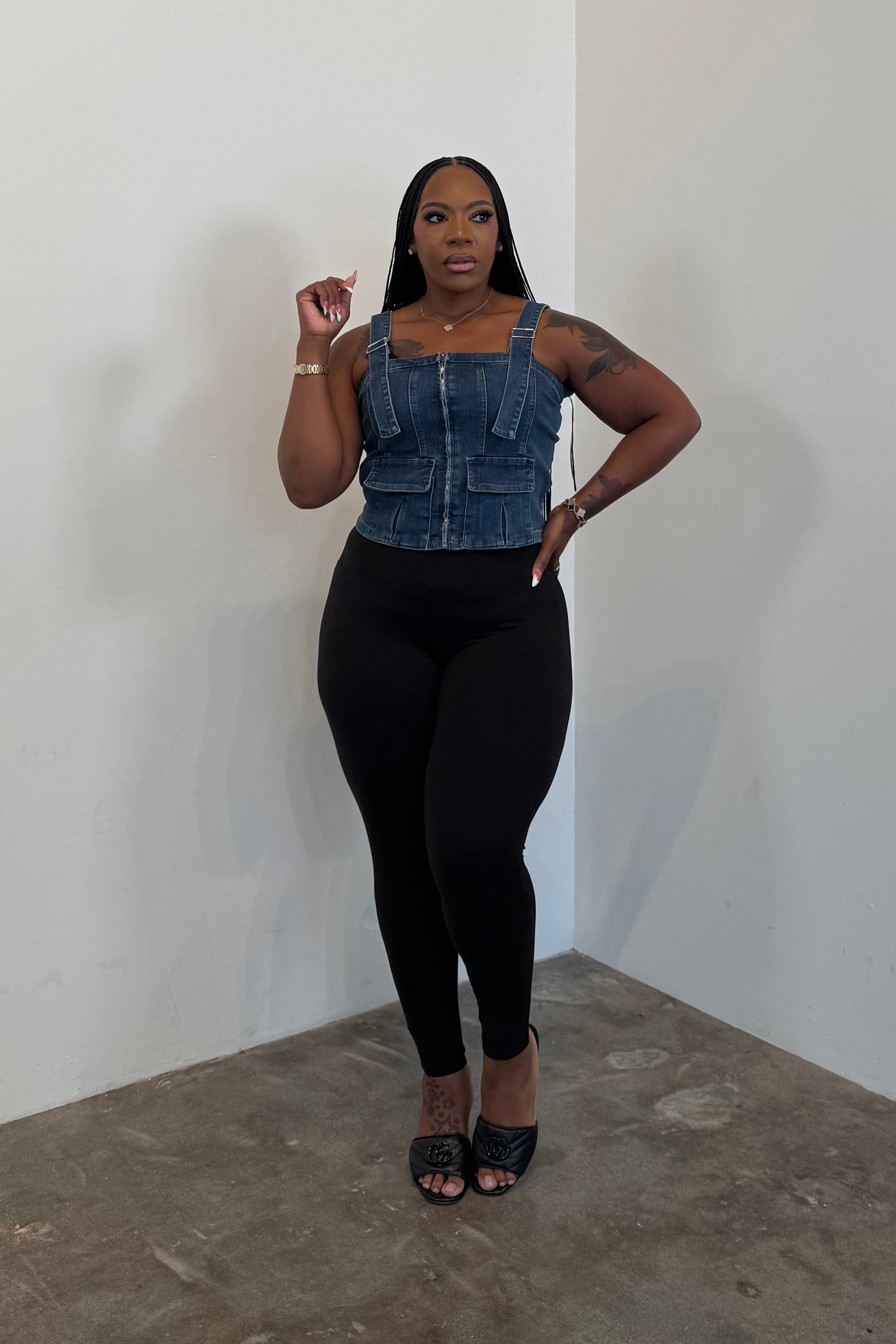 Denim Utility Top
