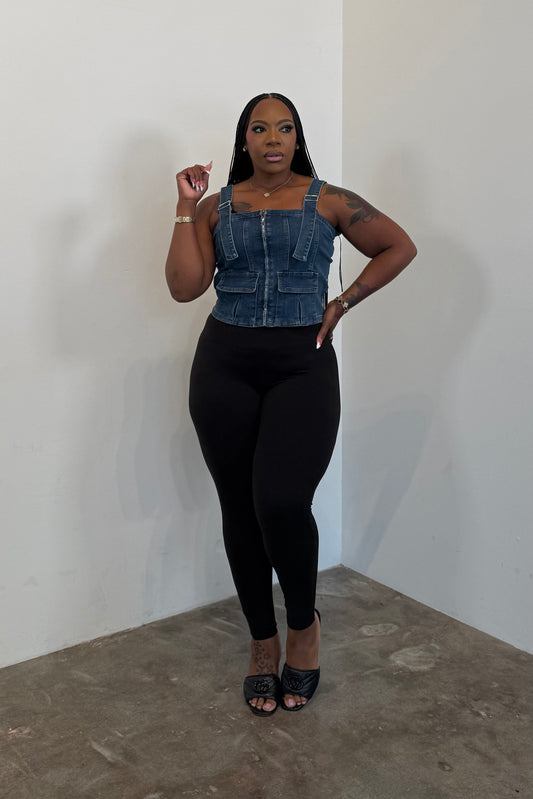 Denim Utility Top