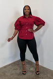 Structured Chic Top (Burgundy)