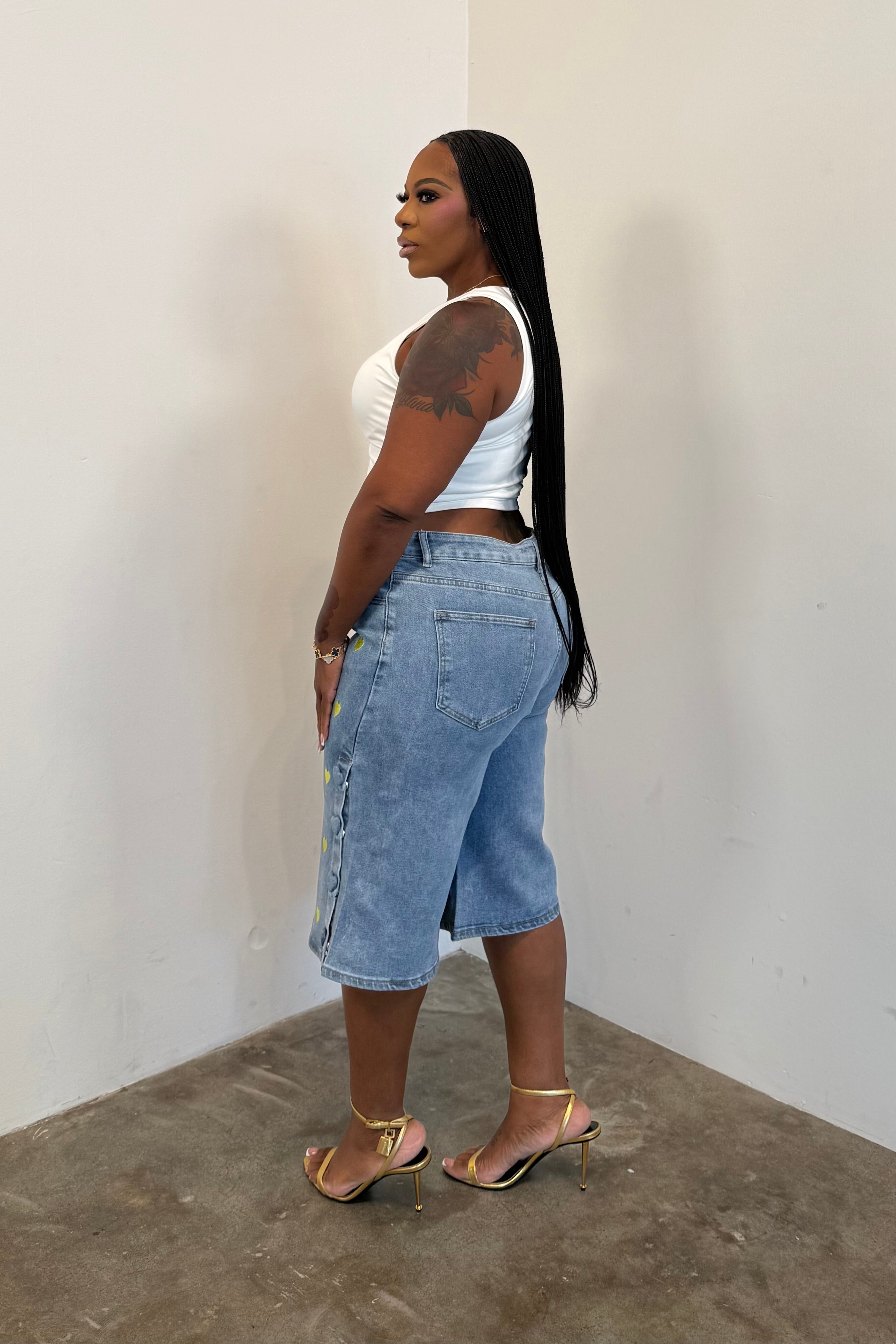 Heart Eyes Denim Shorts