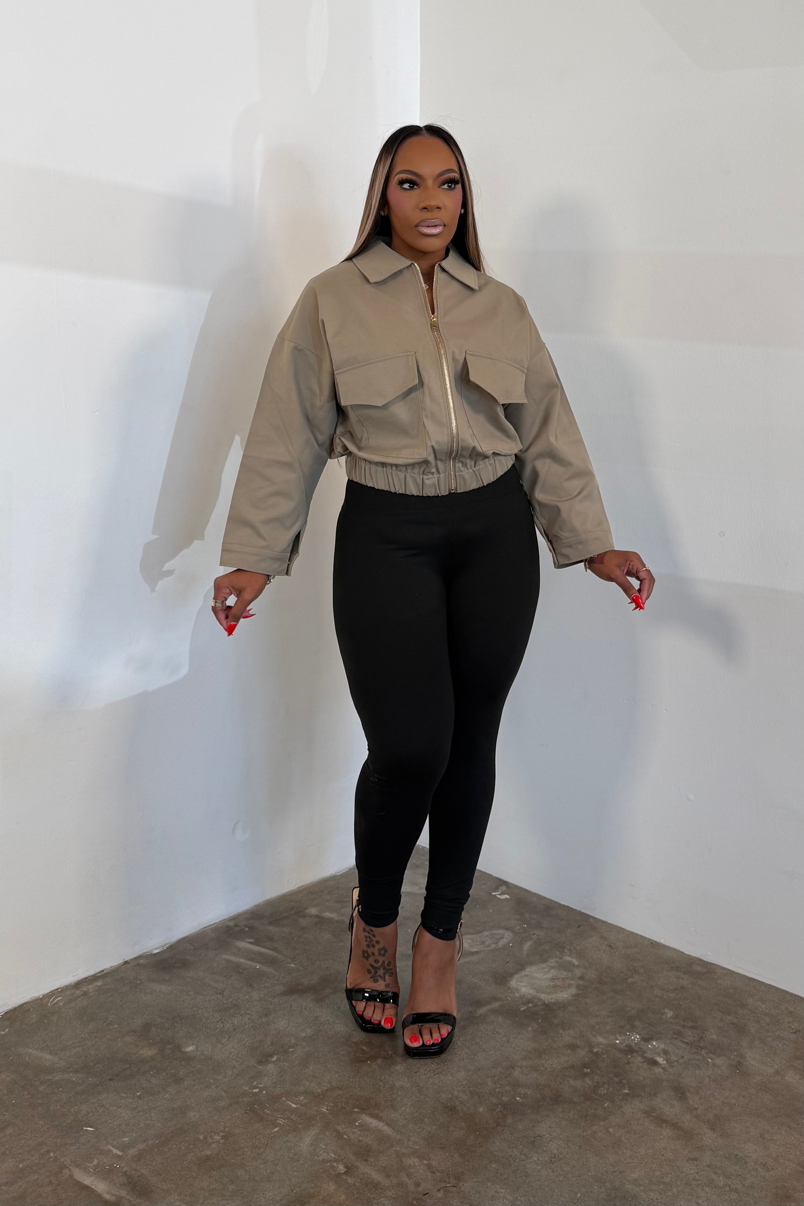 Casual Confidence Jacket (Olive)  5855