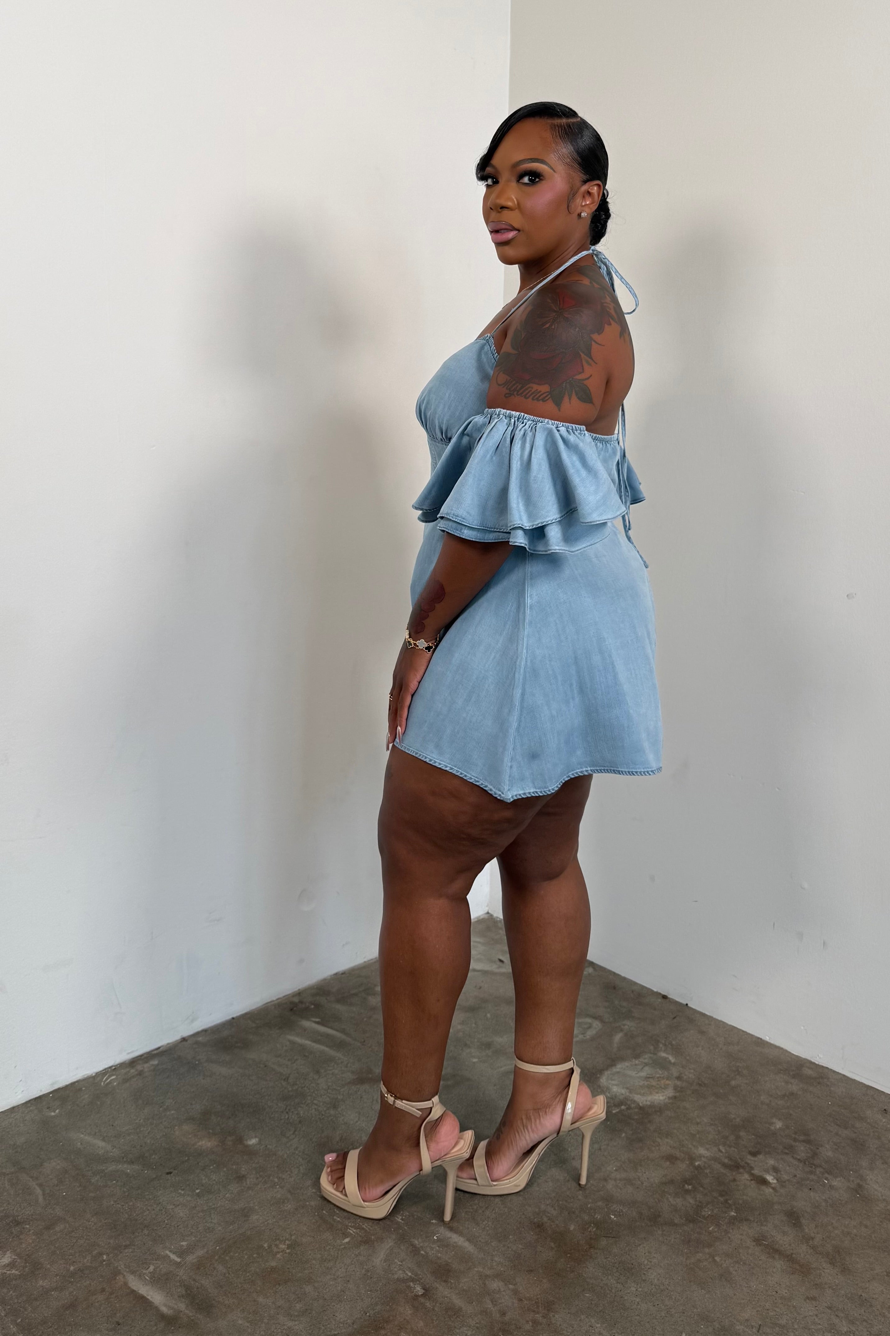 Blue Skies Denim Romper