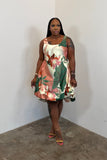 Cloud Dress (Green & Cream Flrl)